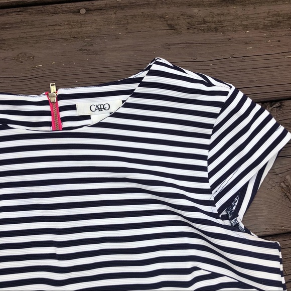 cato striped crop top dressy shirt - Picture 2 of 4